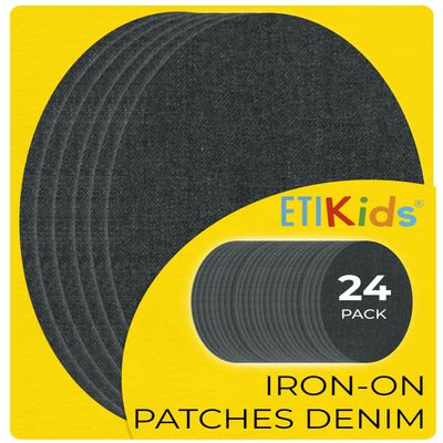 24 Iron-On College Denim Patches, 16 × 10 cm
