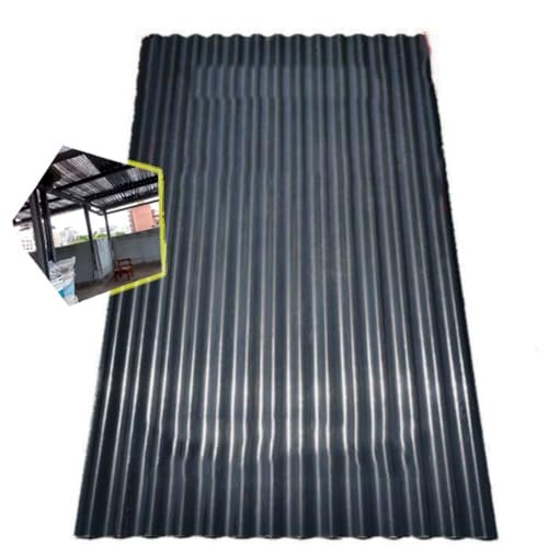 Corrugated Roofing Sheets, Fiberglass Daylight Panels, Gray Plastic Roof Panels, 0.8-Inch Thick, Waterproof Pavilion Cover