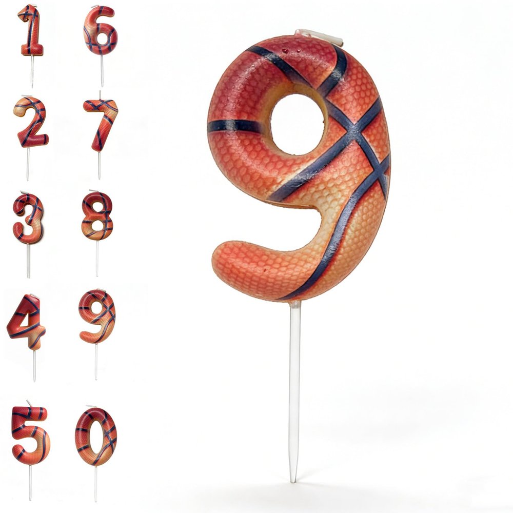Gleemix 3D Basketball Birthday Candle 9