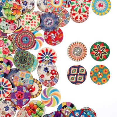 SULIKJHUI 100 Vintage Wooden Buttons