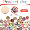SULIKJHUI 100 Vintage Wooden Buttons view 2