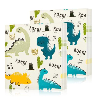 AKONE 40 Pack Dino Napkins