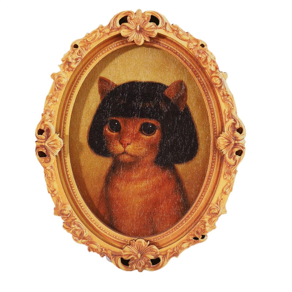 Cute Wooden Cat-Themed Fridge Magnets