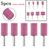 BlesConi 5-Piece Cylindrical Grinding Stones, 6 mm Shank for Rotary Tools, Chromium Corundum for Polishing Metal, Wood and Jade (6 x 20) view 2