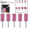 BlesConi 5-Piece Cylindrical Grinding Stones, 6 mm Shank for Rotary Tools, Chromium Corundum for Polishing Metal, Wood and Jade (6 x 20) view 3