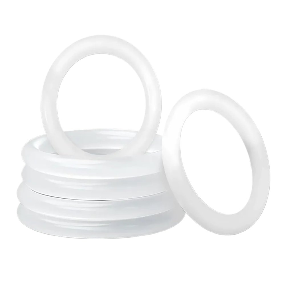 50 White Rubber O-Rings, 47 mm OD, 37 mm ID, 5 mm Width, VMQ Seal