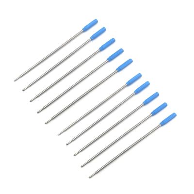 Metal Ballpoint Pen Refills, 115 mm, Oil-Based Ink, Blue/Black, 10-Pack