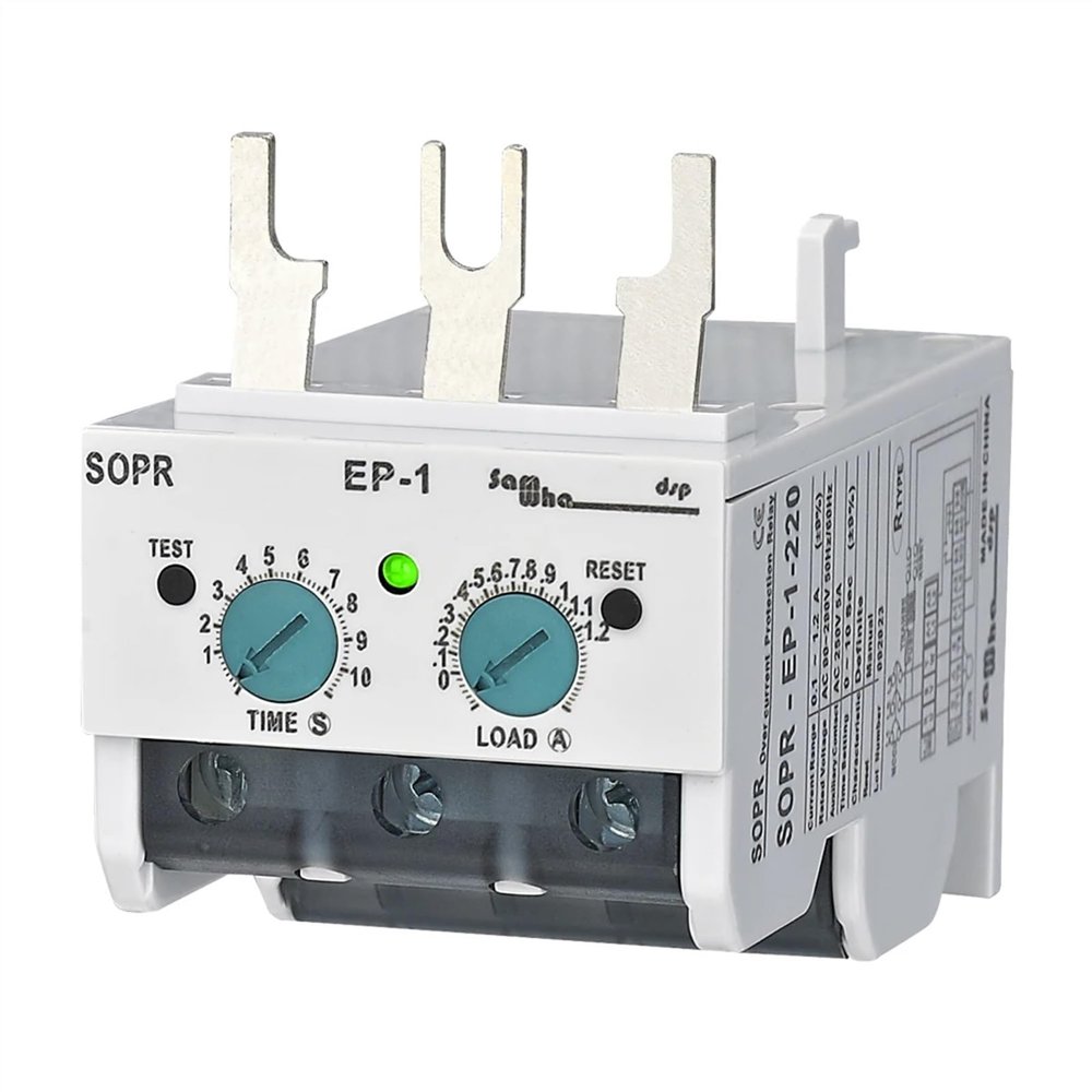 SOPR-EP Electronic Thermal Overload Relay for Motor Protection (0.5–6.5 A, Un 90–260 VAC)