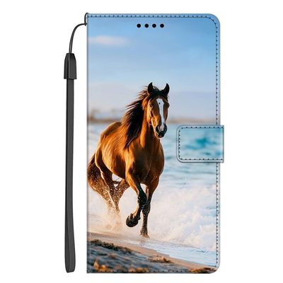 EuoDuo Flip Wallet Case for Honor X5 Plus, Brown Horse