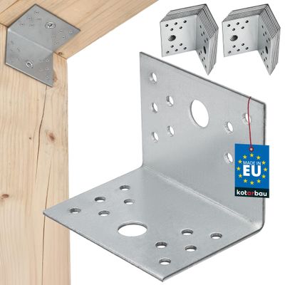 KOTARBAU Set of 25 Angle Brackets, 60 x 60 x 80 mm, Galvanized Steel