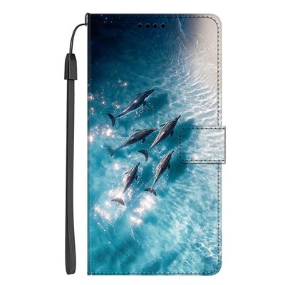 EuoDuo Flip Wallet Case for Xiaomi Redmi Note 15 Pro 5G, Dolphins Starlight