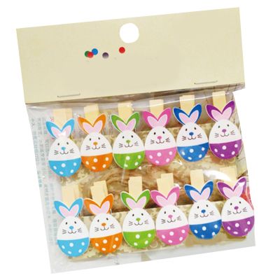 12 Wooden Photo Clips with 1.5m String for Display and Decoration
