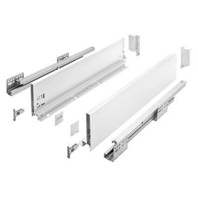MS Fittings Push-to-Open Drawer System, White, Full Extension, 40 kg, 550 x 120 mm
