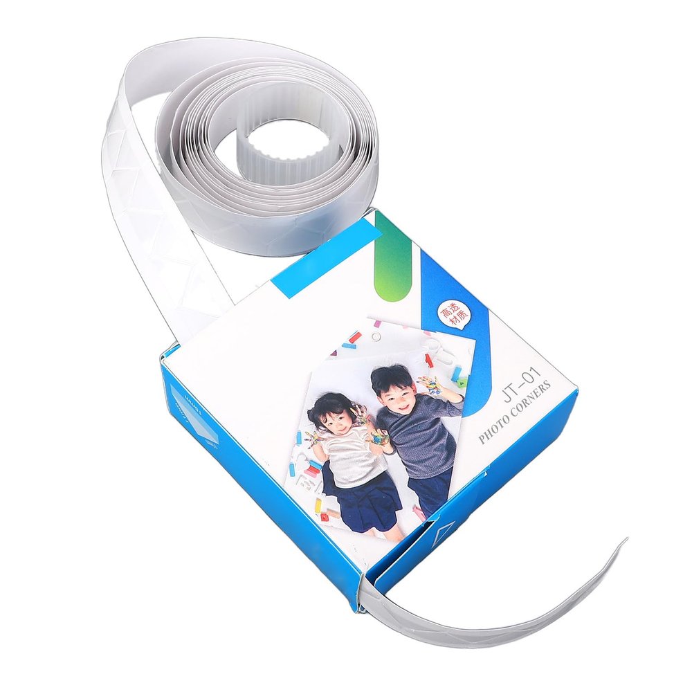 SENECESLI Self-Adhesive Photo Corners, Transparent Photo Corner Protectors, Compatible with Various Photo Sizes, PVC, 1 Roll
