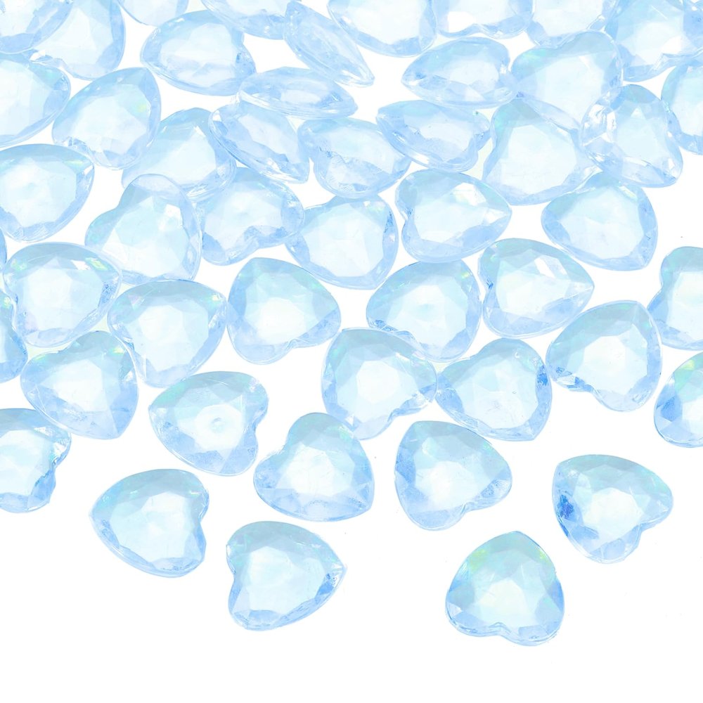 QUARKZMAN 50 Pcs Acrylic Heart Rhinestones 12mm