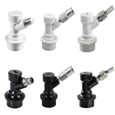 1 x Ball Lock Set, Homebrew Beer Keg Disconnects with Barbed Liquid/Gas Posts and Swivel Nuts, Winemaking Set (Chocolate)