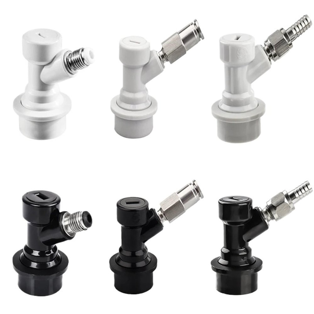 1 x Ball Lock Set, Homebrew Beer Keg Disconnects with Barbed Liquid/Gas Posts and Swivel Nuts, Winemaking Set (Chocolate)
