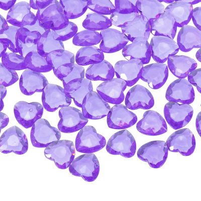 QUARKZMAN 50 Pcs Acrylic Heart Rhinestones 12mm