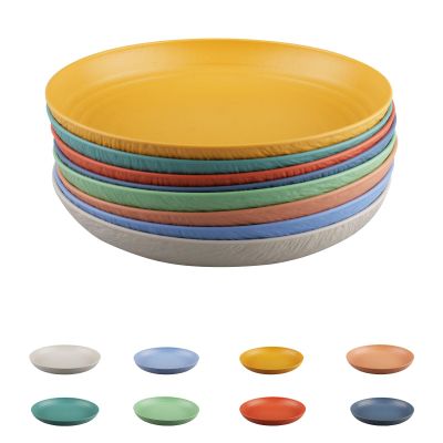 burkfeeg 8-Piece 22.5 cm Unbreakable Camping Plate Set