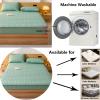90x200 Mattress Cover with Zipper, Breathable Quilted 5-Sided Removable Washable Mattress Protector, 5–30 cm Height, Topper (170x200+20 cm, Green) view 3