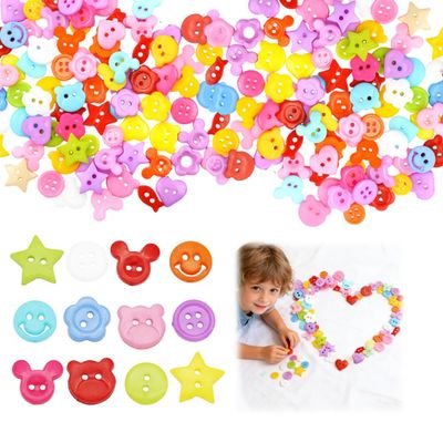 KAHZOR 100-Piece Cartoon Colorful Button Set