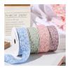 Cake Packaging Ribbon, 3D Pleated Flowers, Dark Purple, 40 mm x 20 Yards view 2