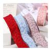 Cake Packaging Ribbon, 3D Pleated Flowers, Dark Purple, 40 mm x 20 Yards view 3