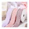 Cake Packaging Ribbon, 3D Pleated Flowers, Dark Purple, 40 mm x 20 Yards view 4
