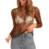 Women's Sheer Mesh Long-Sleeve Top view 1