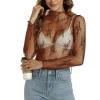 Women's Sheer Mesh Long-Sleeve Top view 4