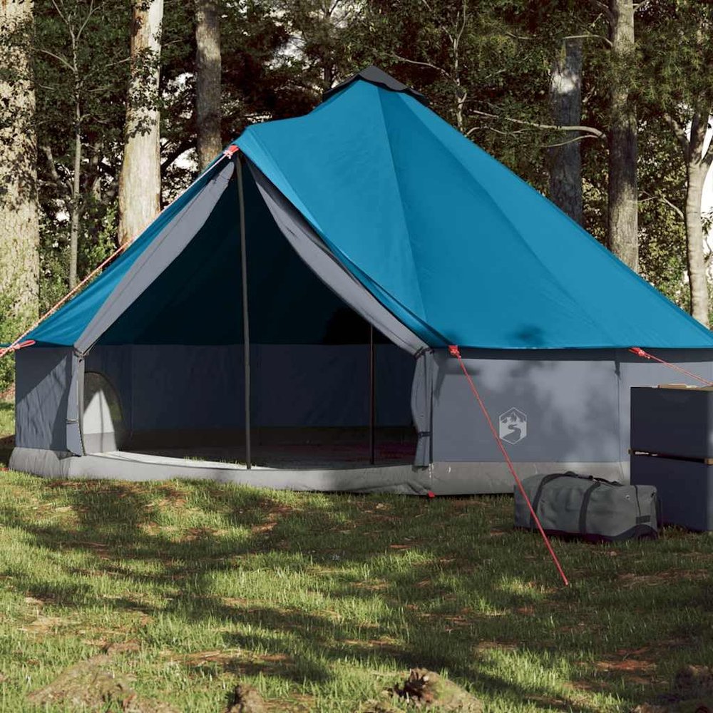 Teepee Family Tent for 6 People, Blue, Waterproof, 305 x 305 x 200 cm, with E-Port