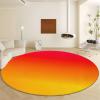 Minimalist Color-Block Washable Round Rug, 150 cm, Orange, Non-Slip view 3