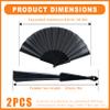 2 Pack Black Folding Fans view 2