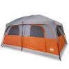 8-Person Family Tent, Gray and Orange, Waterproof, 2 Entrances, 4 Windows, 426 x 304 x 233 cm view 2