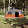 8-Person Family Tent, Gray and Orange, Waterproof, 2 Entrances, 4 Windows, 426 x 304 x 233 cm view 3
