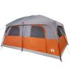 8-Person Family Tent, Gray and Orange, Waterproof, 2 Entrances, 4 Windows, 426 x 304 x 233 cm view 4