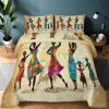 Traditional Children's Retro African Comforter, 200 x 200 cm, 4 Seasons, Brown, with 2 Pillowcases view 1