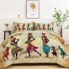 Traditional Children's Retro African Comforter, 200 x 200 cm, 4 Seasons, Brown, with 2 Pillowcases view 2