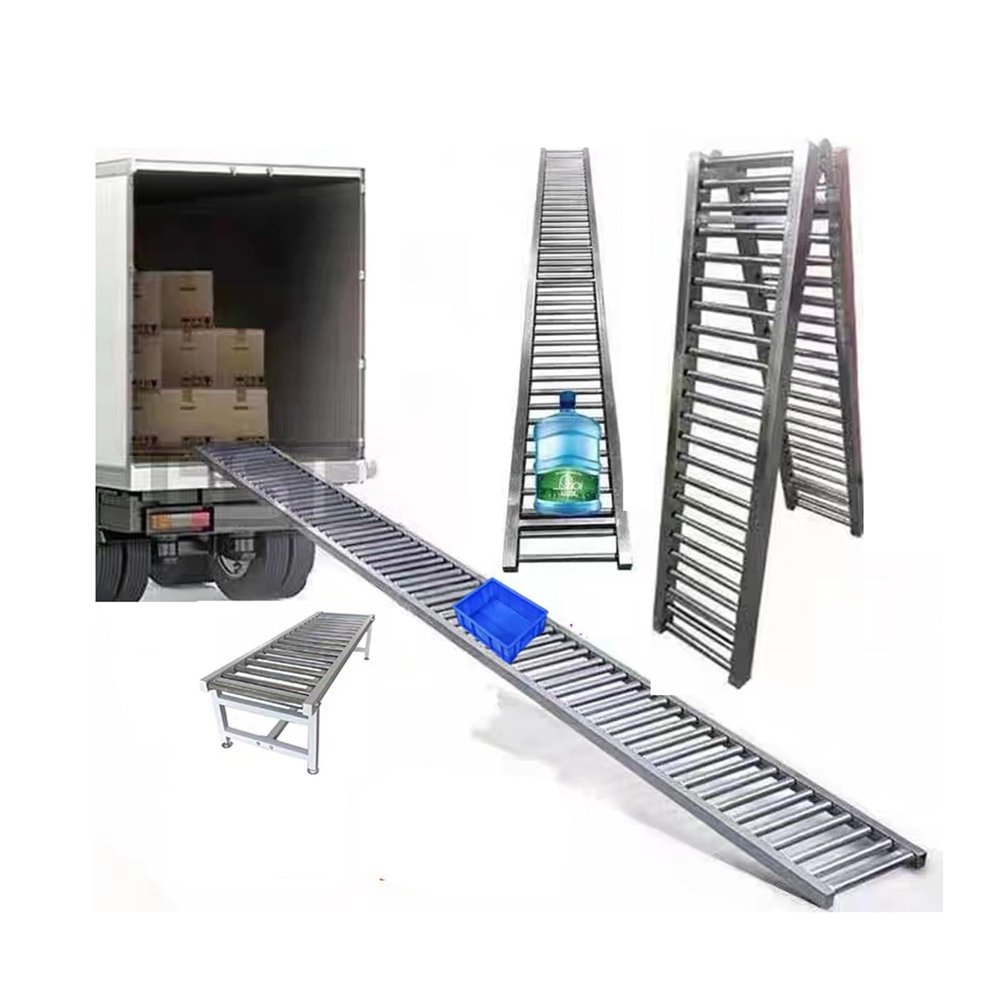 Industrial Conveyor Rail Kit with Wear-Resistant Rollers for Material Handling and Supermarket Checkout, Portable and Foldable Design