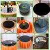 Round Black Tempered-Glass Kitchen Dining Tabletop, 8 mm, 17–40 in (98 cm/39 in) view 4