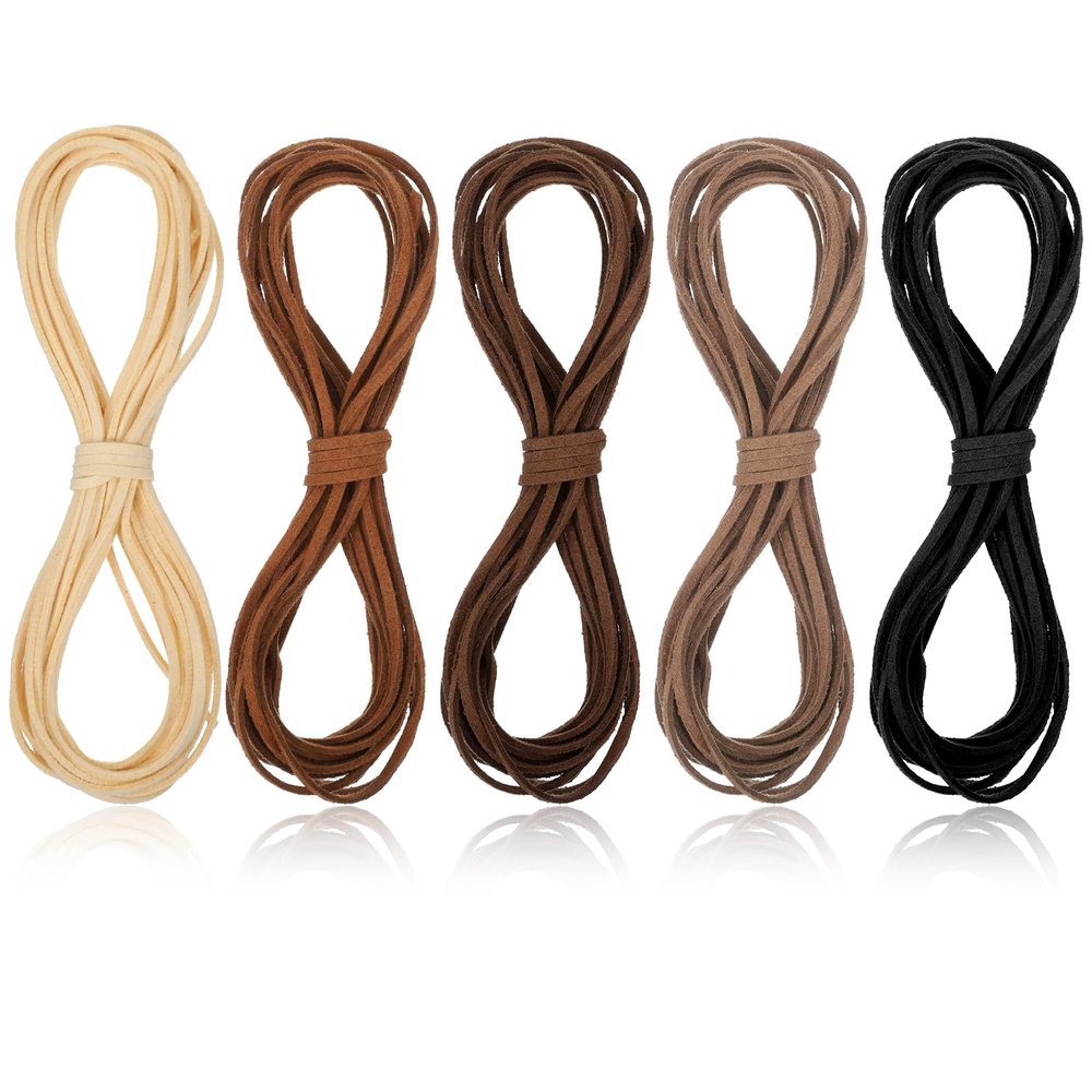 5-Pack Faux Suede Leather Cords for Jewelry Making