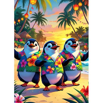 XWDYBDP DIY Three Penguins Diamond Painting Kit
