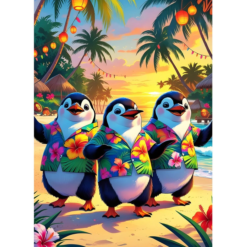 XWDYBDP DIY Three Penguins Diamond Painting Kit