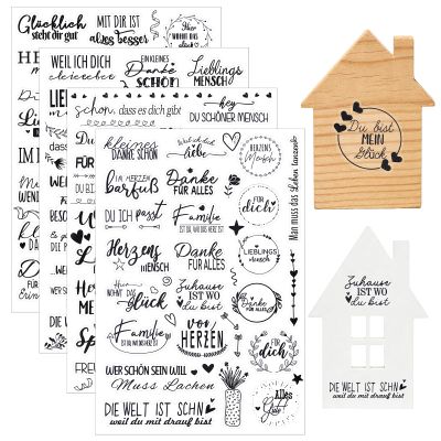4 Pack Rub-On Stickers, UV Transfer Film 19x14cm