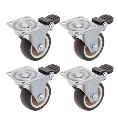 4-Pack 2-Inch Universal Silent Casters with Brakes