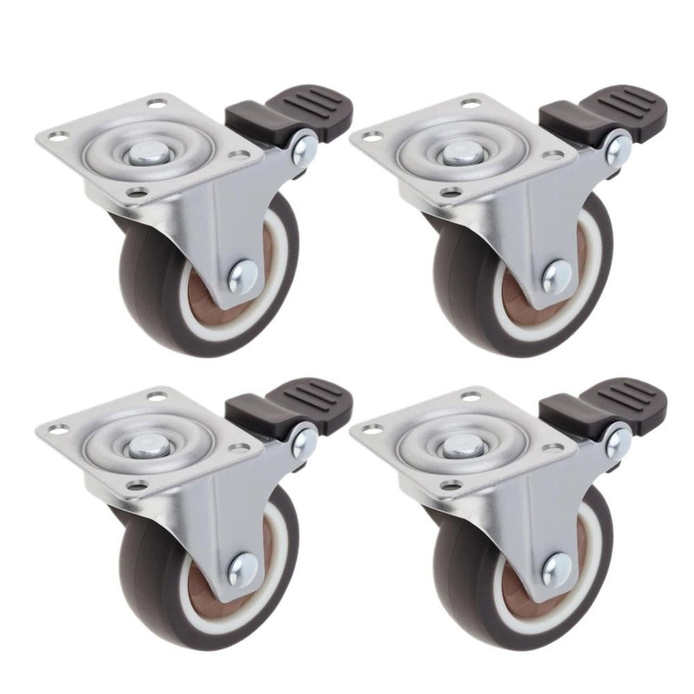 4-Pack 2-Inch Universal Silent Casters with Brakes