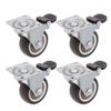 4-Pack 2-Inch Universal Silent Casters with Brakes view 1