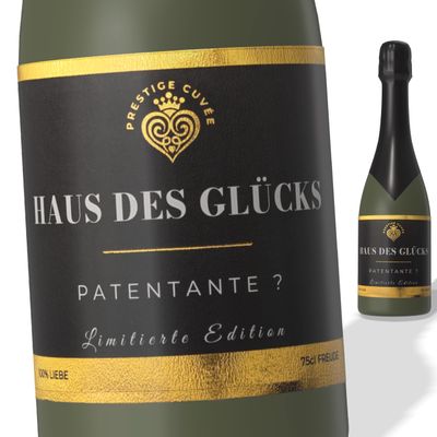 FunFest - Godmother Champagne Label - Black & Gold