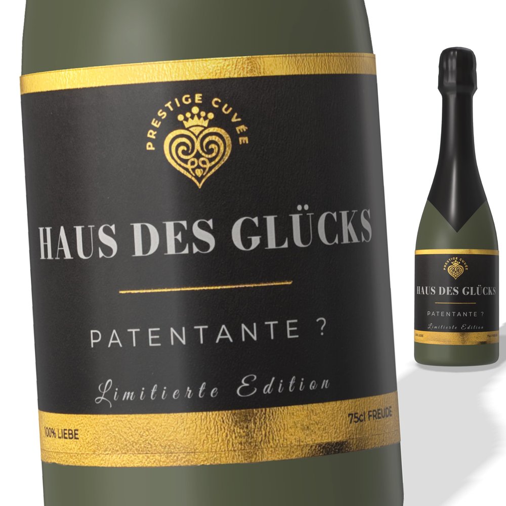 FunFest - Godmother Champagne Label - Black & Gold