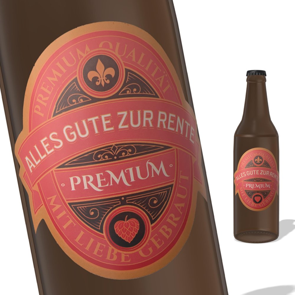 FunFest - 3-Pack Beer Bottle Labels - Happy Retirement - Green & Gold